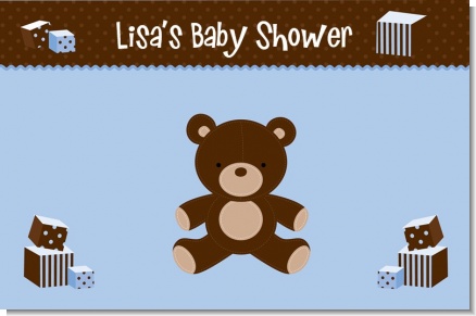Teddy Bear Blue - Personalized Baby Shower Placemats