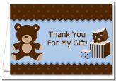 Teddy Bear Blue - Baby Shower Thank You Cards