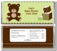 Teddy Bear Neutral - Personalized Baby Shower Candy Bar Wrappers thumbnail