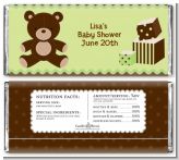 Teddy Bear Neutral - Personalized Baby Shower Candy Bar Wrappers