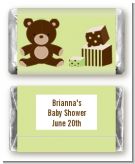 Teddy Bear Neutral - Personalized Baby Shower Mini Candy Bar Wrappers