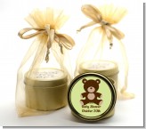 Teddy Bear Neutral - Baby Shower Gold Tin Candle Favors