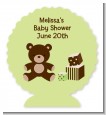 Teddy Bear Neutral - Personalized Baby Shower Centerpiece Stand thumbnail