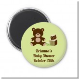 Teddy Bear Neutral - Personalized Baby Shower Magnet Favors