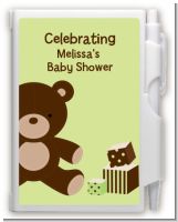 Teddy Bear Neutral - Baby Shower Personalized Notebook Favor