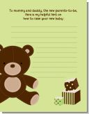 Teddy Bear Neutral - Baby Shower Notes of Advice