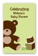 Teddy Bear Neutral - Custom Large Rectangle Baby Shower Sticker/Labels thumbnail