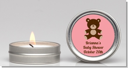 Teddy Bear Pink - Baby Shower Candle Favors