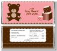 Teddy Bear Pink - Personalized Baby Shower Candy Bar Wrappers thumbnail