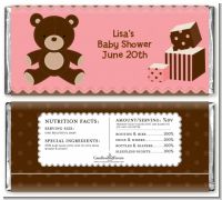 Teddy Bear Pink - Personalized Baby Shower Candy Bar Wrappers