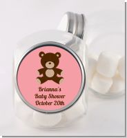 Teddy Bear Pink - Personalized Baby Shower Candy Jar