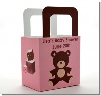 Teddy Bear Pink - Personalized Baby Shower Favor Boxes
