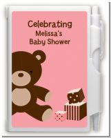 Teddy Bear Pink - Baby Shower Personalized Notebook Favor