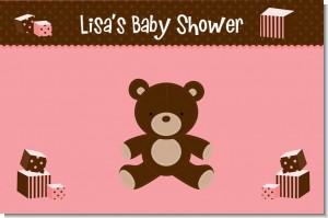 Teddy Bear Pink - Personalized Baby Shower Placemats