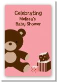 Teddy Bear Pink - Custom Large Rectangle Baby Shower Sticker/Labels