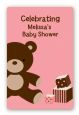 Teddy Bear Pink - Custom Large Rectangle Baby Shower Sticker/Labels thumbnail