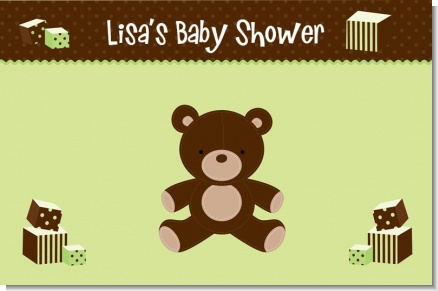 Teddy Bear Neutral - Personalized Baby Shower Placemats