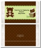 Teddy Bear Neutral - Personalized Popcorn Wrapper Baby Shower Favors