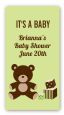 Teddy Bear Neutral - Custom Rectangle Baby Shower Sticker/Labels thumbnail