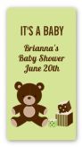 Teddy Bear Neutral - Custom Rectangle Baby Shower Sticker/Labels