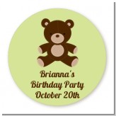 Teddy Bear - Round Personalized Birthday Party Sticker Labels