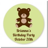 Teddy Bear - Round Personalized Birthday Party Sticker Labels