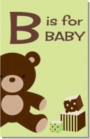 Teddy Bear Neutral - Personalized Baby Shower Nursery Wall Art