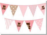 Teddy Bear Pink - Baby Shower Themed Pennant Set