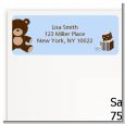 Teddy Bear Blue - Baby Shower Return Address Labels thumbnail