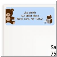 Teddy Bear Blue - Baby Shower Return Address Labels