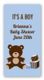 Teddy Bear Blue - Custom Rectangle Baby Shower Sticker/Labels thumbnail