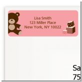 Teddy Bear Pink - Baby Shower Return Address Labels