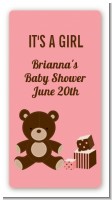 Teddy Bear Pink - Custom Rectangle Baby Shower Sticker/Labels