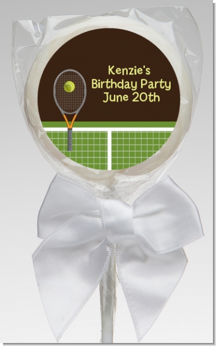 Tennis - Personalized Birthday Party Lollipop Favors