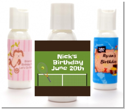 Tennis - Personalized Birthday Party Lotion Favors