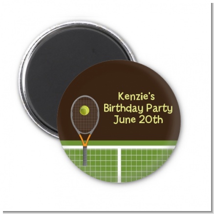 Tennis - Personalized Birthday Party Magnet Favors