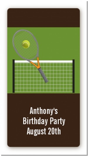 Tennis - Custom Rectangle Birthday Party Sticker/Labels