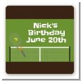 Tennis - Square Personalized Birthday Party Sticker Labels thumbnail