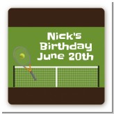 Tennis - Square Personalized Birthday Party Sticker Labels