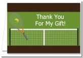 Tennis - Birthday Party Thank You Cards