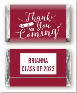 Thank You For Coming Magenta - Personalized Graduation Party Mini Candy Bar Wrappers