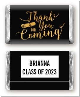 Thank You For Coming - Personalized Graduation Party Mini Candy Bar Wrappers