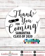 Thank You For Coming - Round Personalized Graduation Party Sticker Labels thumbnail