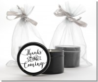 Thanks For Coming - Baby Shower Black Candle Tin Favors