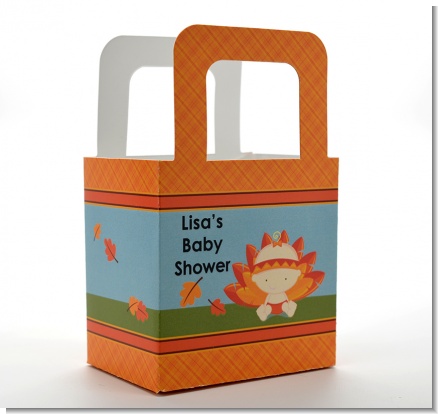 Little Turkey Girl - Personalized Baby Shower Favor Boxes