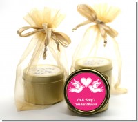 The Love Birds - Bridal Shower Gold Tin Candle Favors