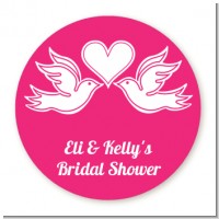 The Love Birds - Round Personalized Bridal Shower Sticker Labels