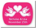 The Love Birds - Personalized Bridal Shower Rounded Corner Stickers thumbnail