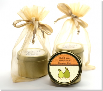 The Perfect Pair - Bridal Shower Gold Tin Candle Favors