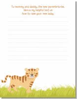 Tiger - Baby Shower Notes of Advice